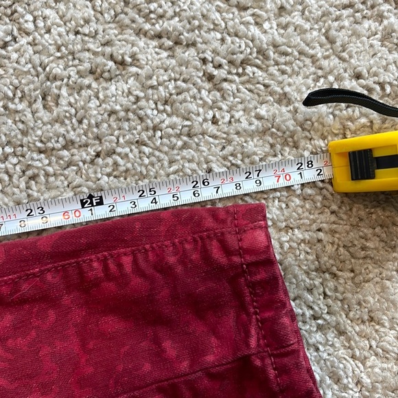 Anthropologie  Pilcro Flocked High-Rise Leggings size 28 raspberry colo - Picture 8 of 16